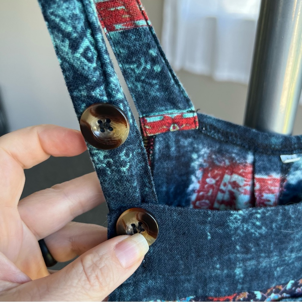 Cotton Blend Boho Patchwork Overalls - image 6